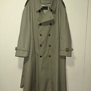 Classic Double-Breasted Trench Coat - Gray